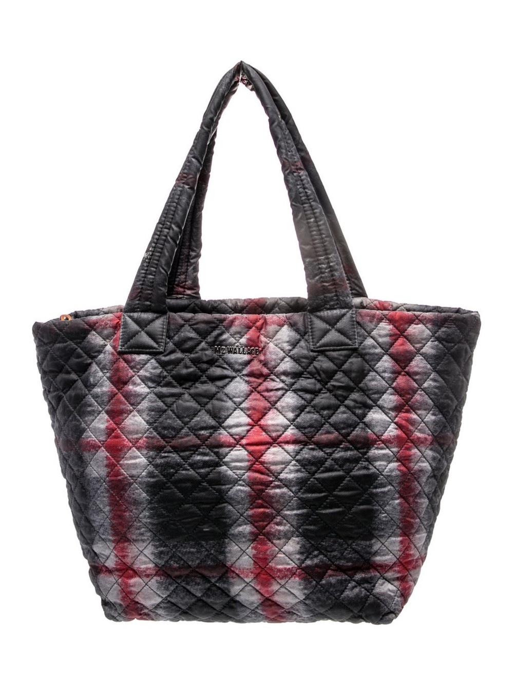 NWOT MZ Wallace Quilted Plaid Tote Bag in Black and Red